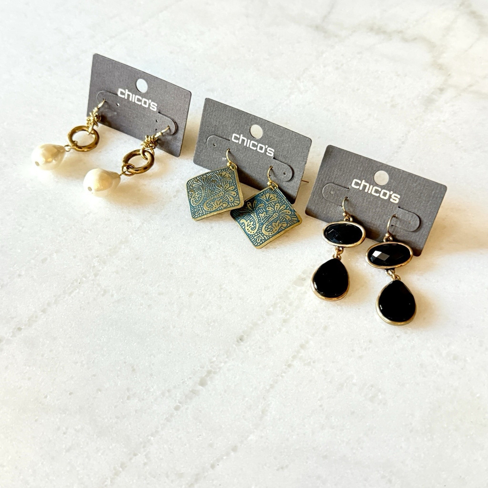 Chico's Earring Bundle Lot of 3 NWT Dangle Statement - Picture 9 of 10